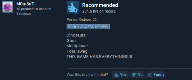 Illustration for article titled Ark: Survival Evolved, As Told By Steam Reviews